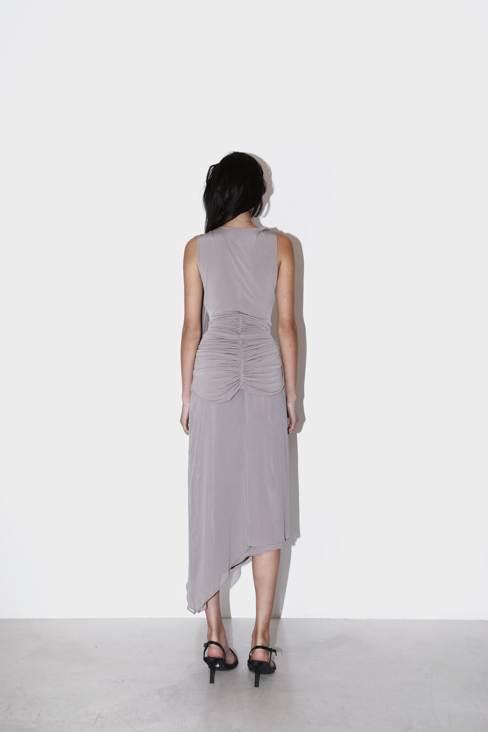 Asymmetric dress RUCA warm grey