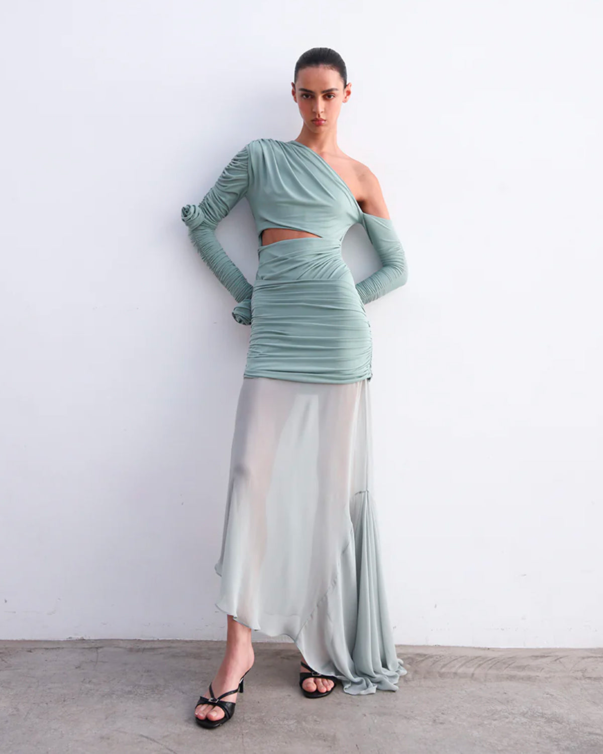Buy MADREMONTE Smoke Aqua Dress | BOCHEVA Buy MADREMONTE Smoke Aqua Dress | BOCHEVA