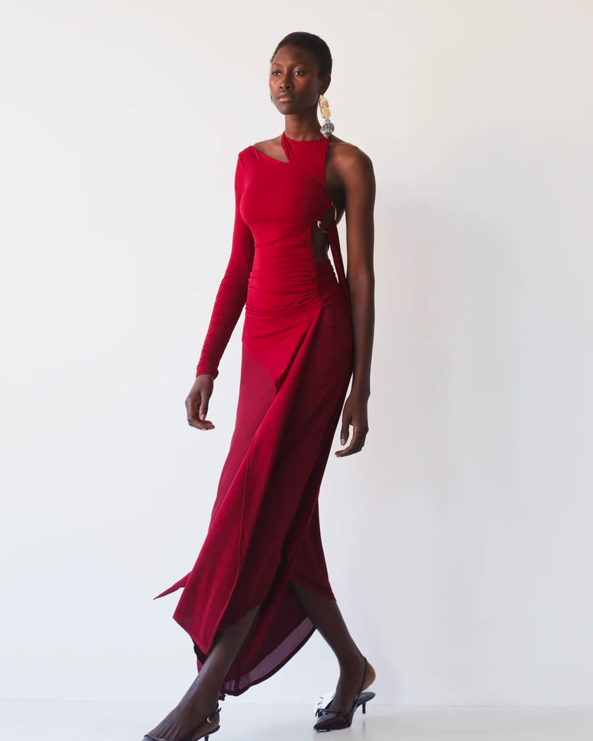 SEDONA Asymmetric Midi Dress Windsor Wine | BOCHEVA SEDONA Asymmetric Midi Dress Windsor Wine | BOCHEVA