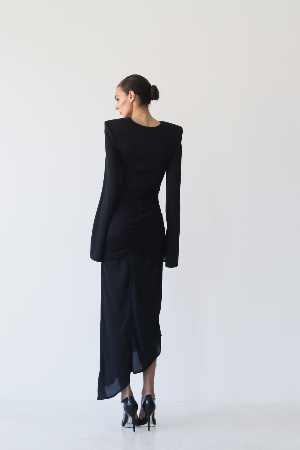 Asymmetric dress ATHAME black