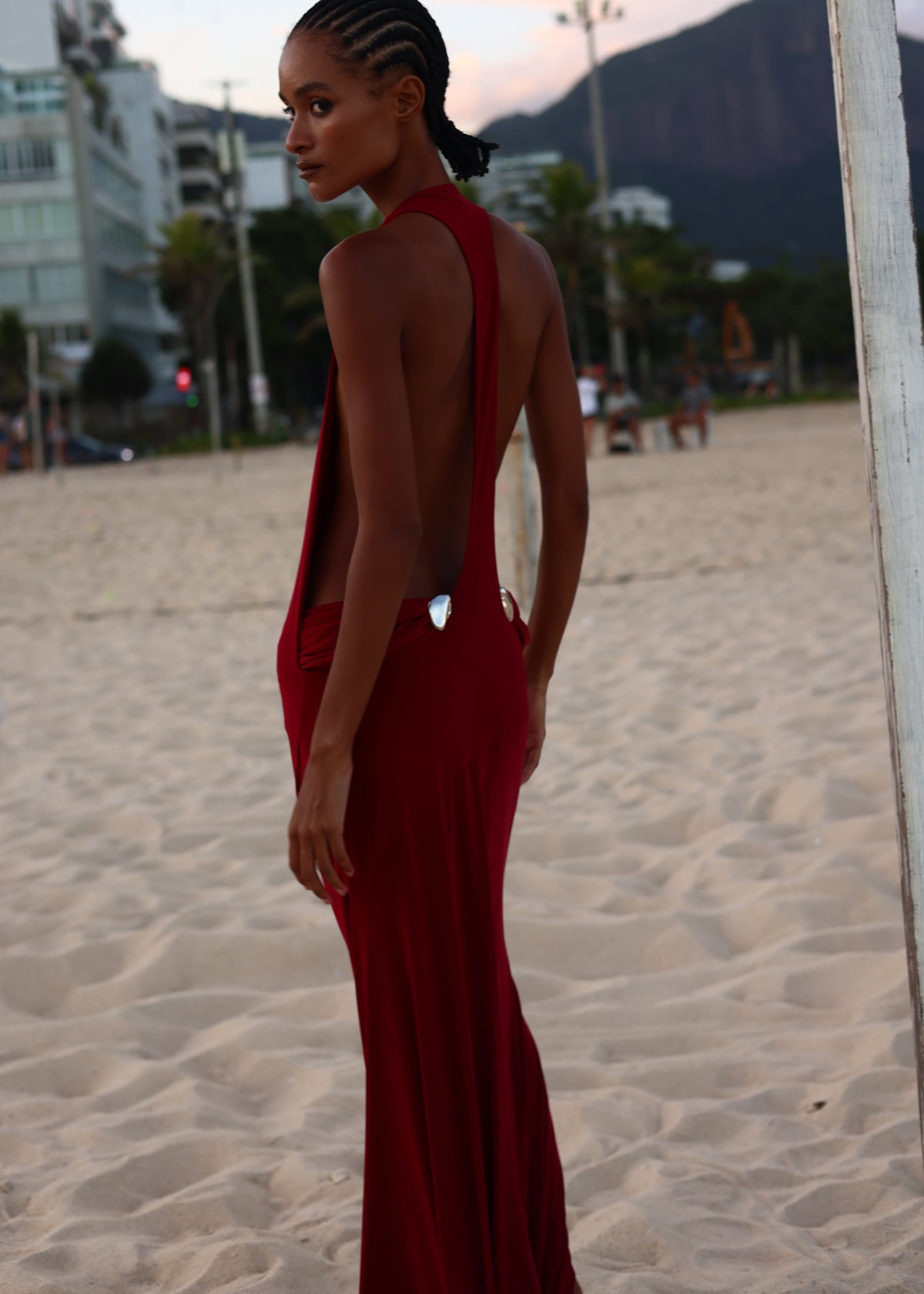 blood red color dress Sparkly Dark Red One Shoulder Sheath Long Prom Dress with Slit VK23101906 Vickidress