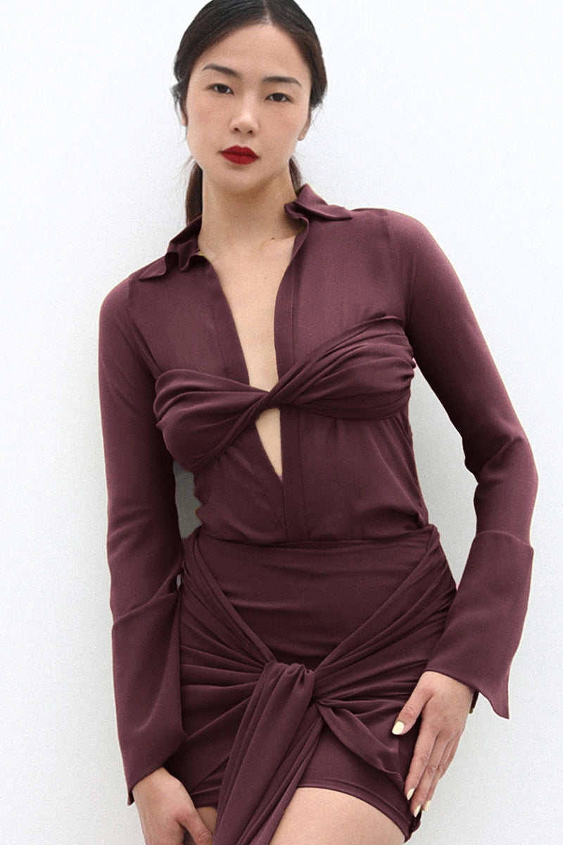 Blouse top ACKEE marsala