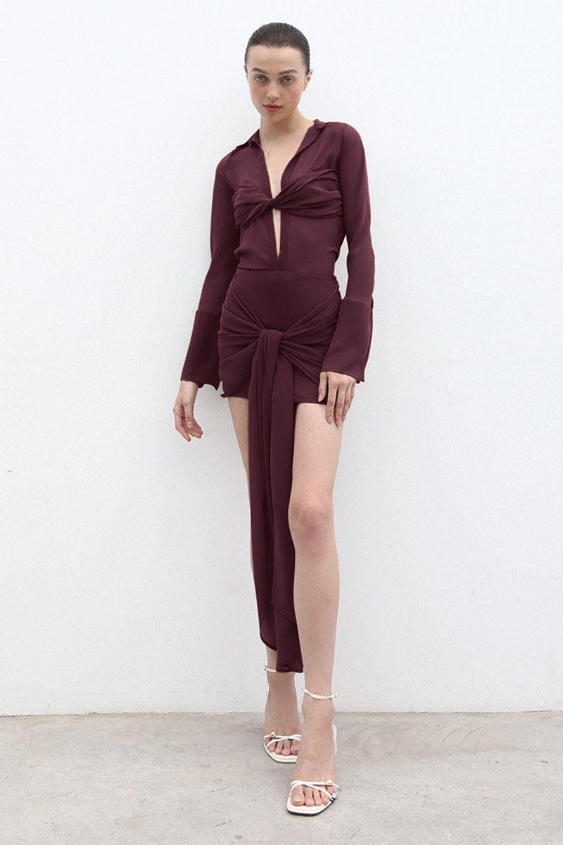 Blouse top ACKEE marsala