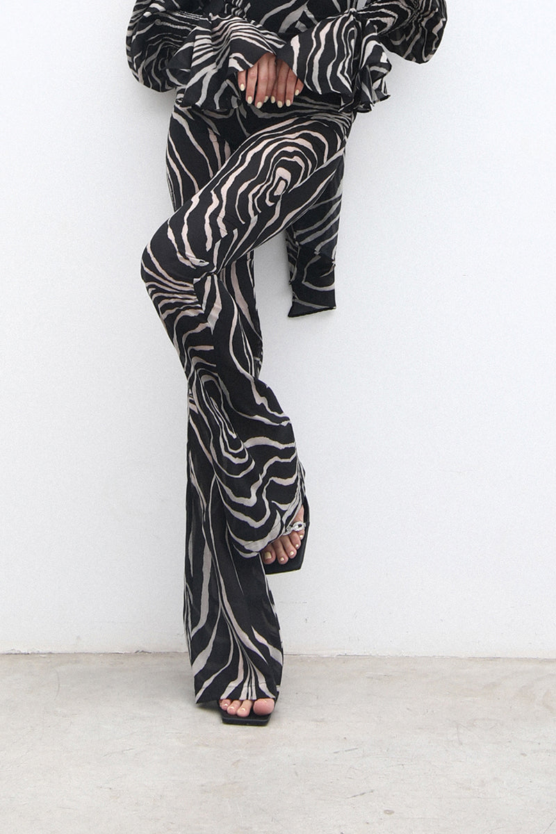 Full length trousers AURO black zebra