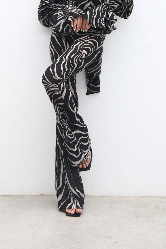 Full length trousers AURO black zebra