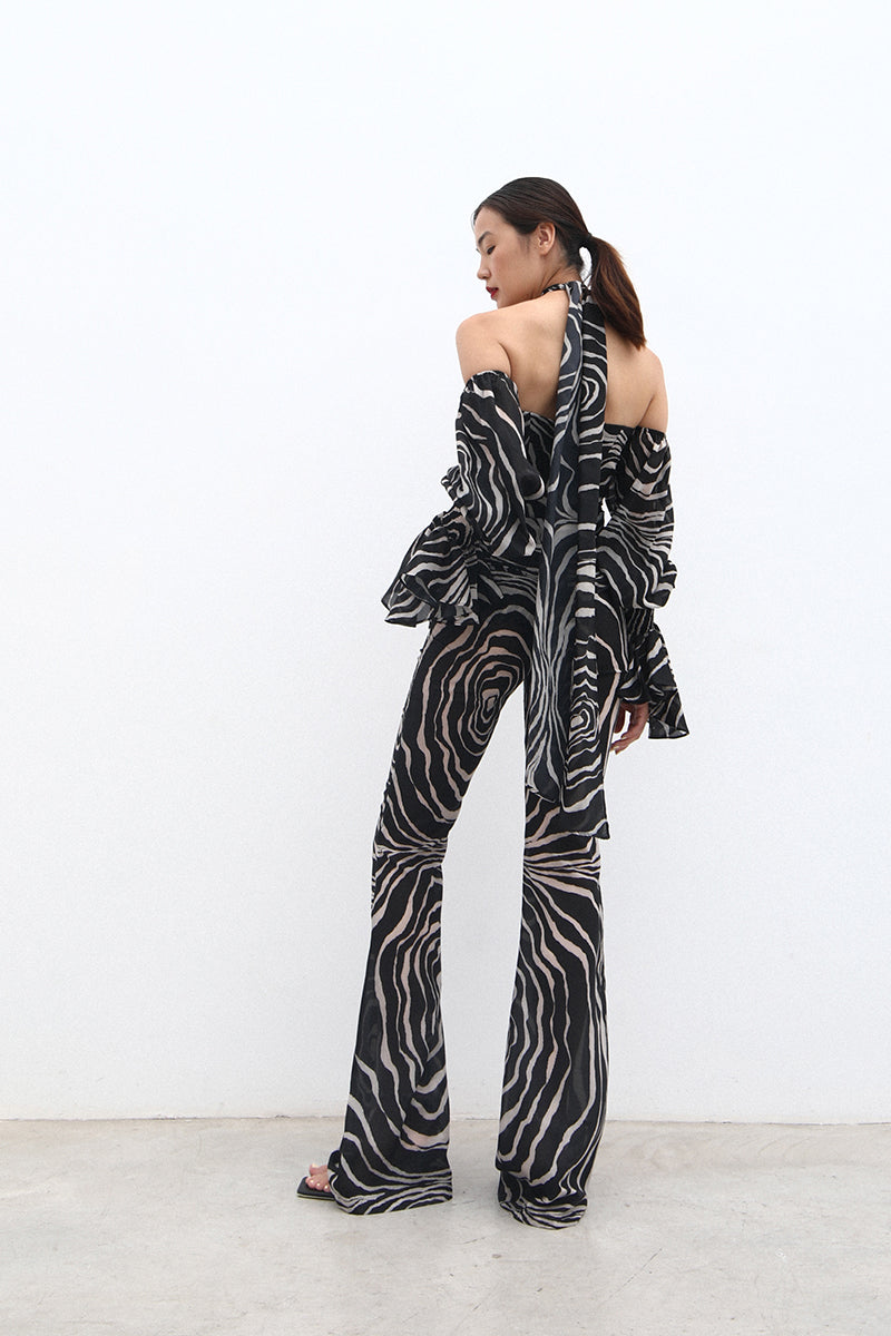 Full length trousers AURO black zebra