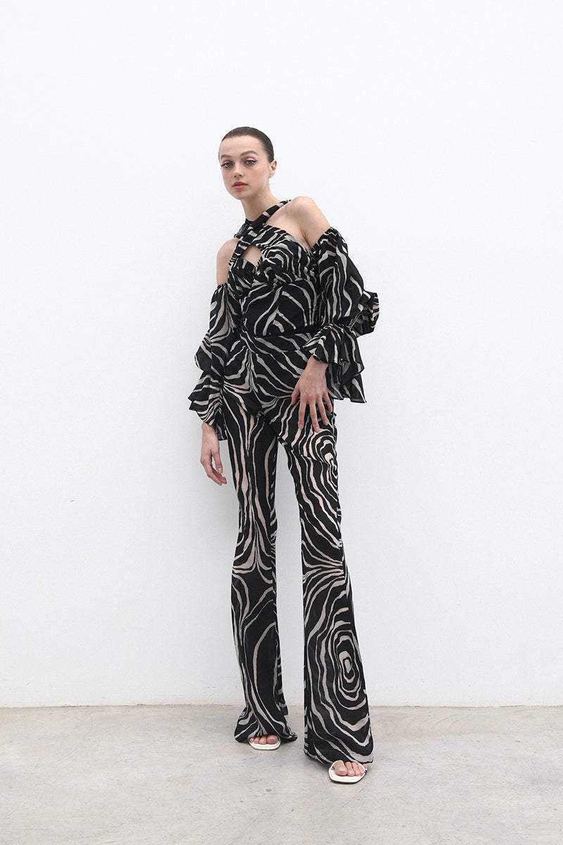 Full length trousers AURO black zebra
