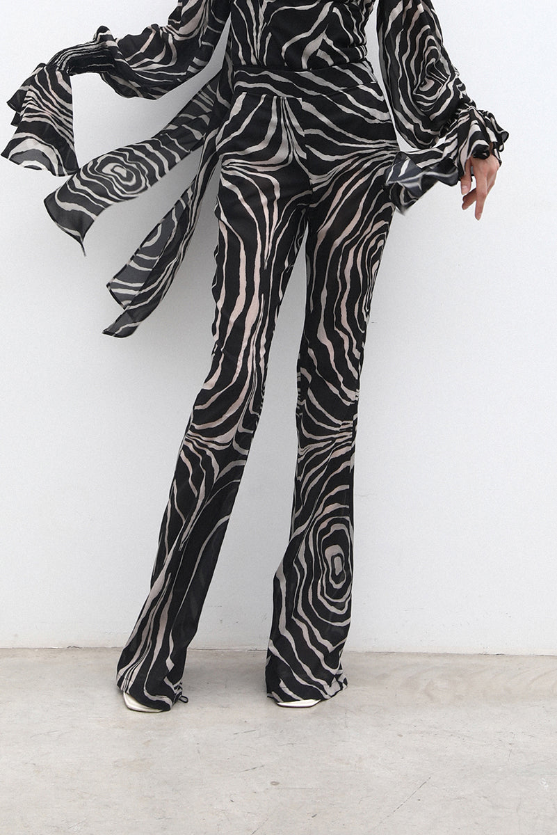 Full length trousers AURO black zebra