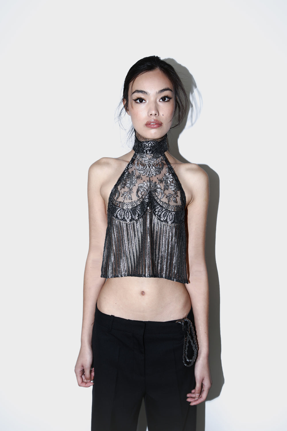 Lace Halter Top MANGAREVA silver