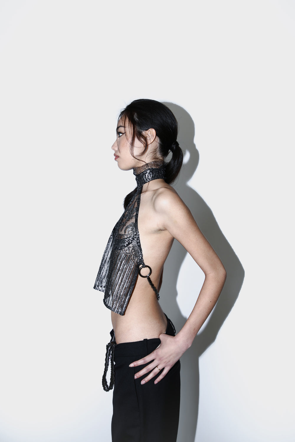 Lace Halter Top MANGAREVA silver