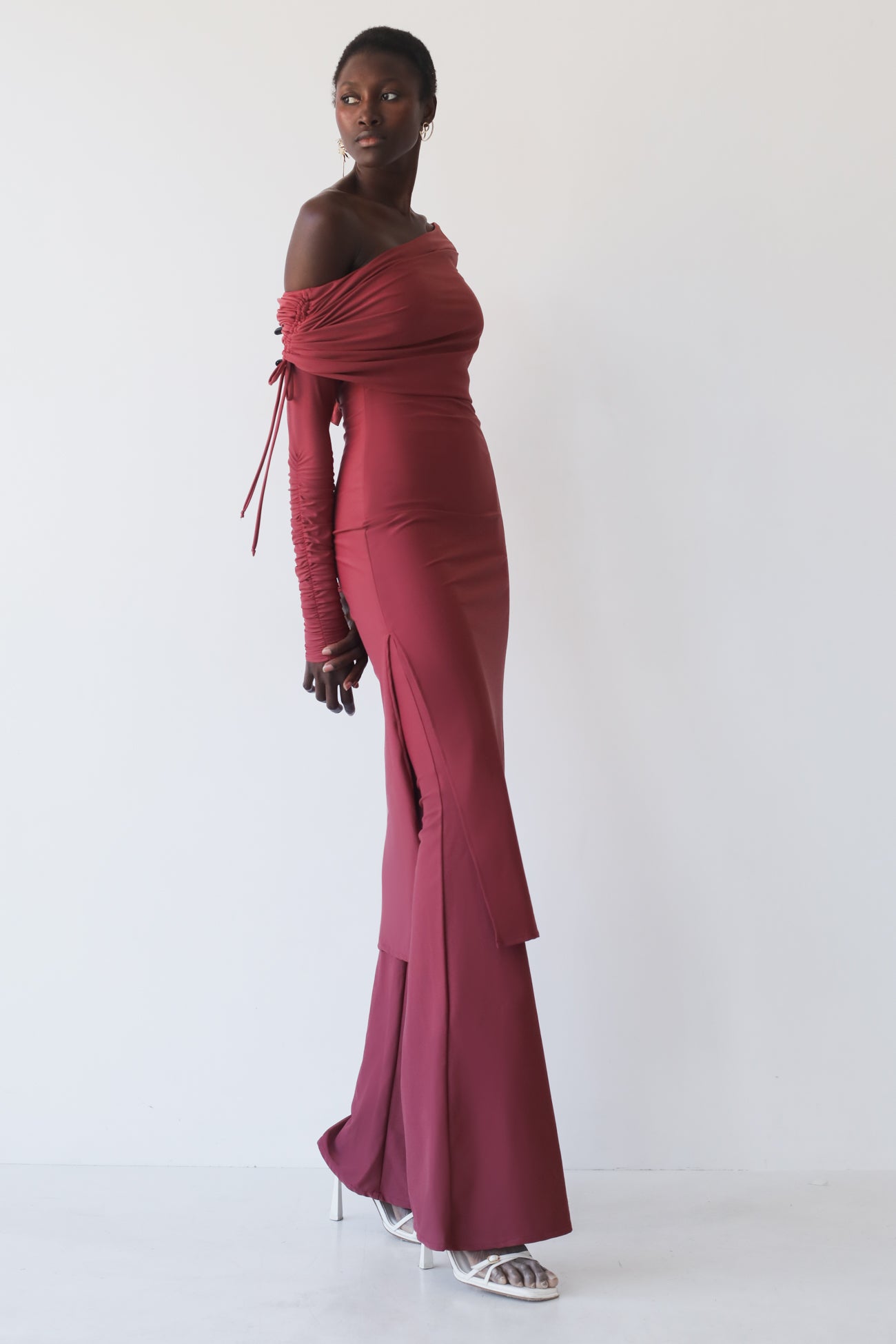 Off shoulders top BESESAKA & Full length trousers OTHILA orchid