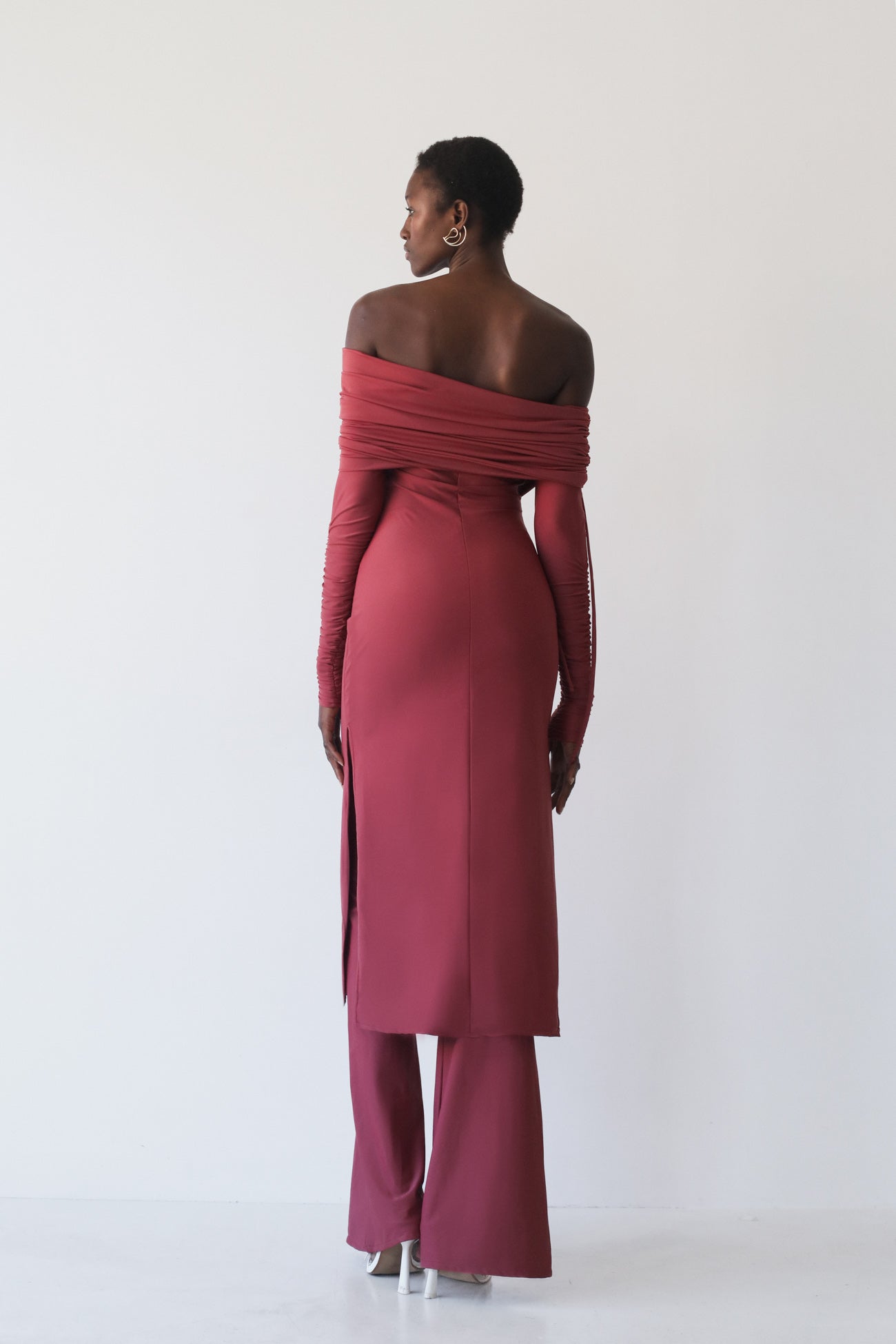 Off shoulders top BESESAKA & Full length trousers OTHILA orchid