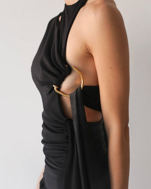 ASTRA Gathered Top Black