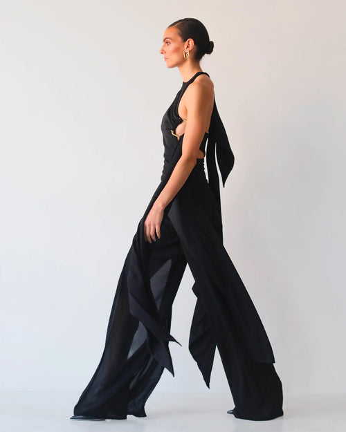 ASTRA Gathered Top Black