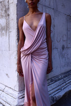KOLPOS dress by BOCHEVA, draped front and sequin hem detail, Venice