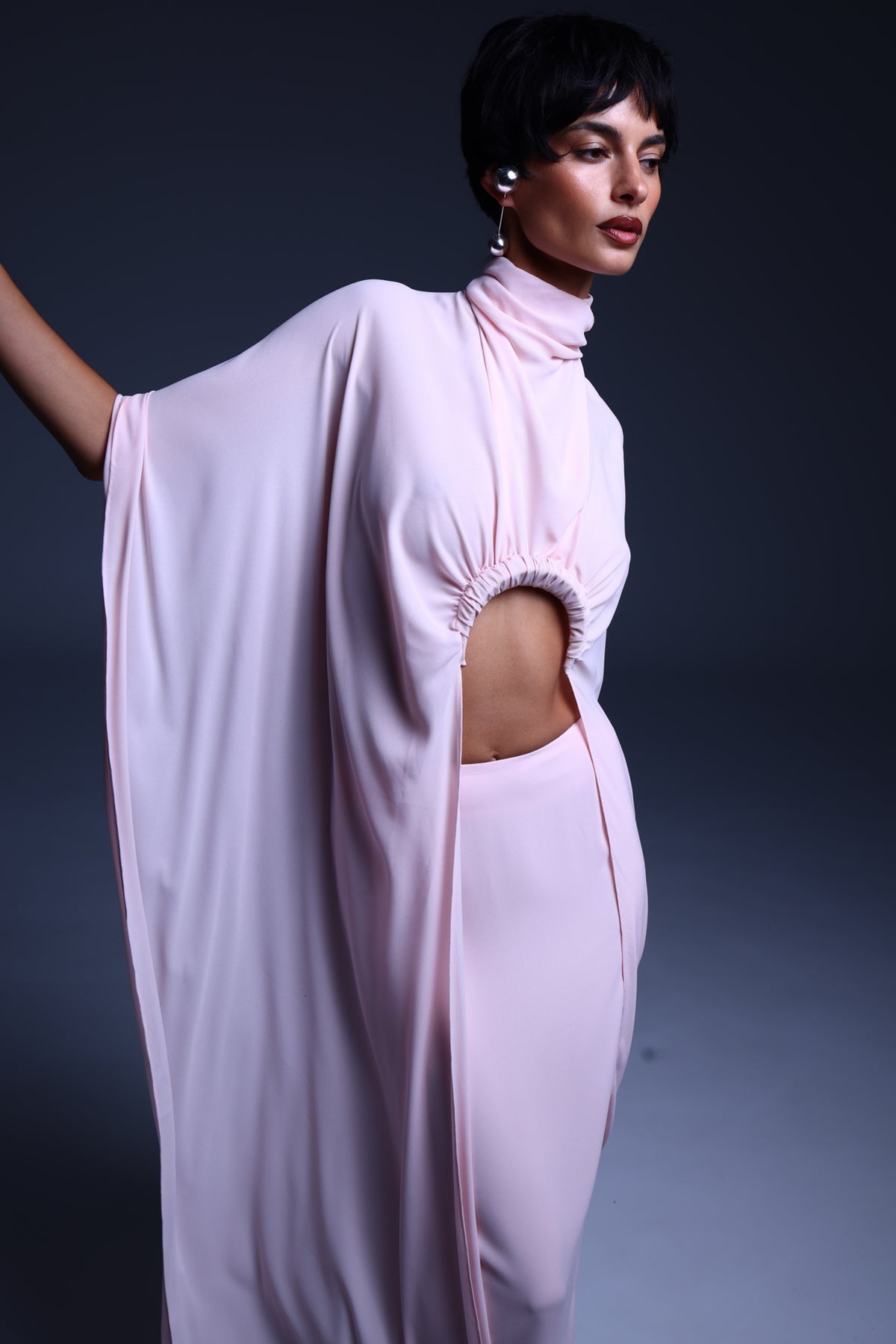 NEL VENTO set by BOCHEVA, wooden crescent neckline detail