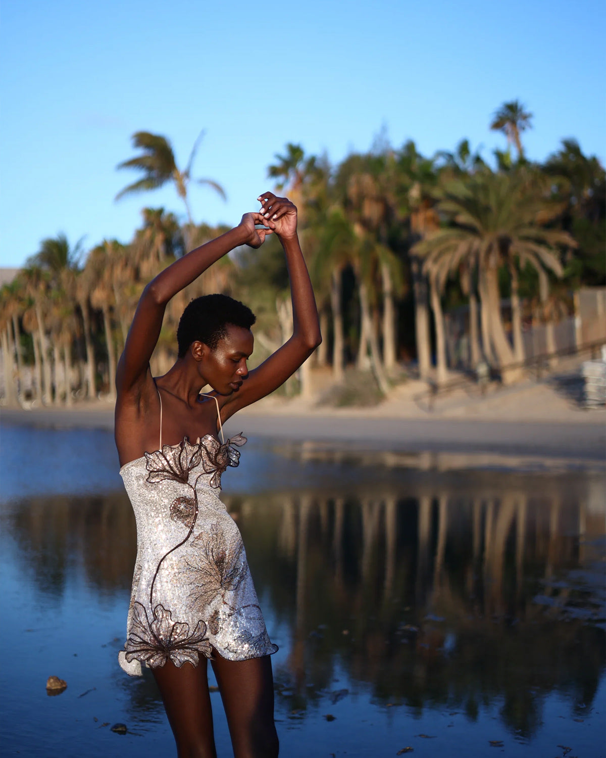 DEVIKA Dress Floral Sequin