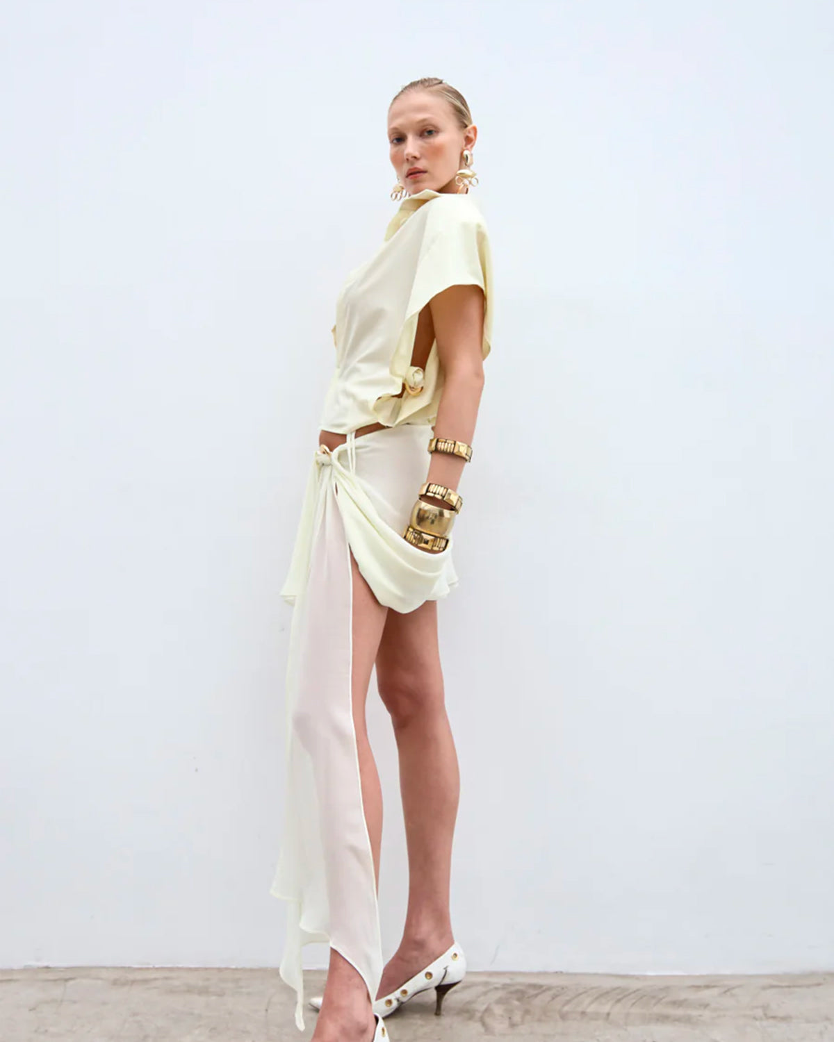 EL SOL Set Shirt & Skirt Soft butter