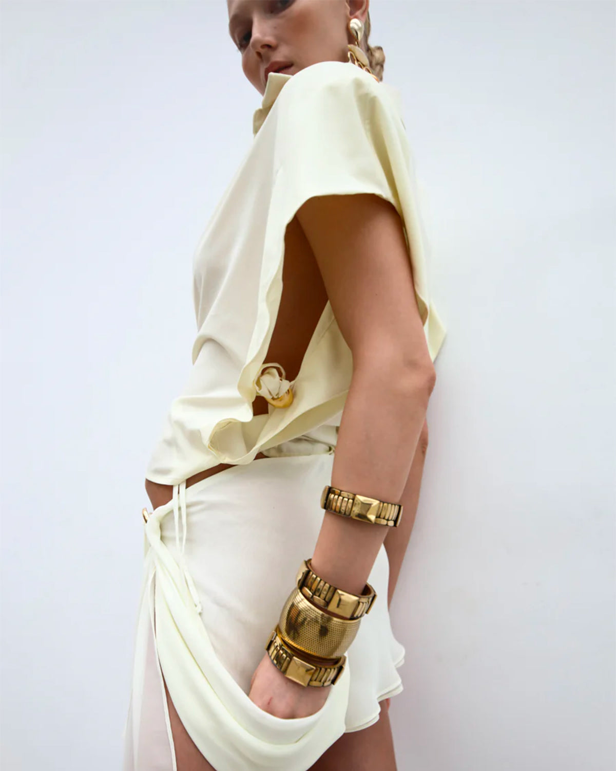 EL SOL Set Shirt & Skirt Soft butter