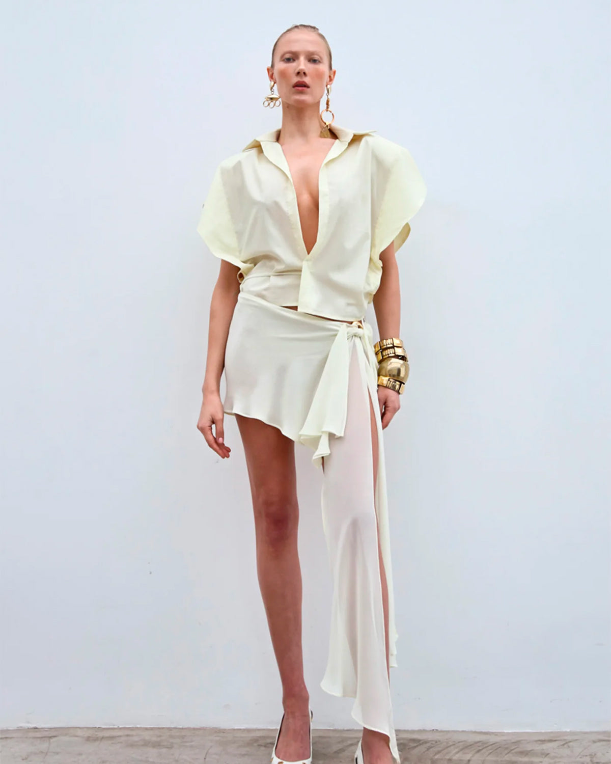 EL SOL Set Shirt & Skirt Soft butter
