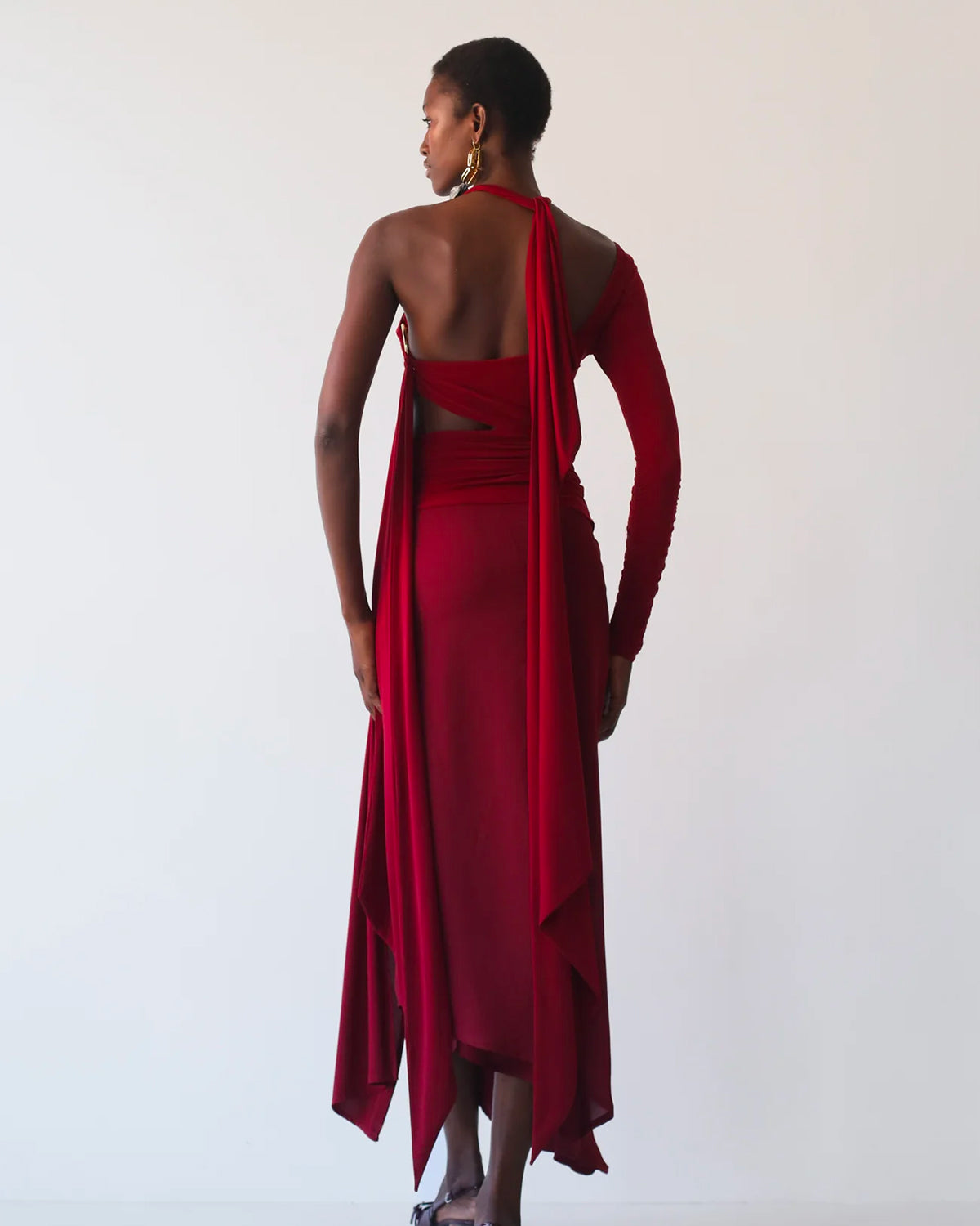 SEDONA Asymmetric Midi Dress Windsor Wine | BOCHEVA SEDONA Asymmetric Midi Dress Windsor Wine | BOCHEVA