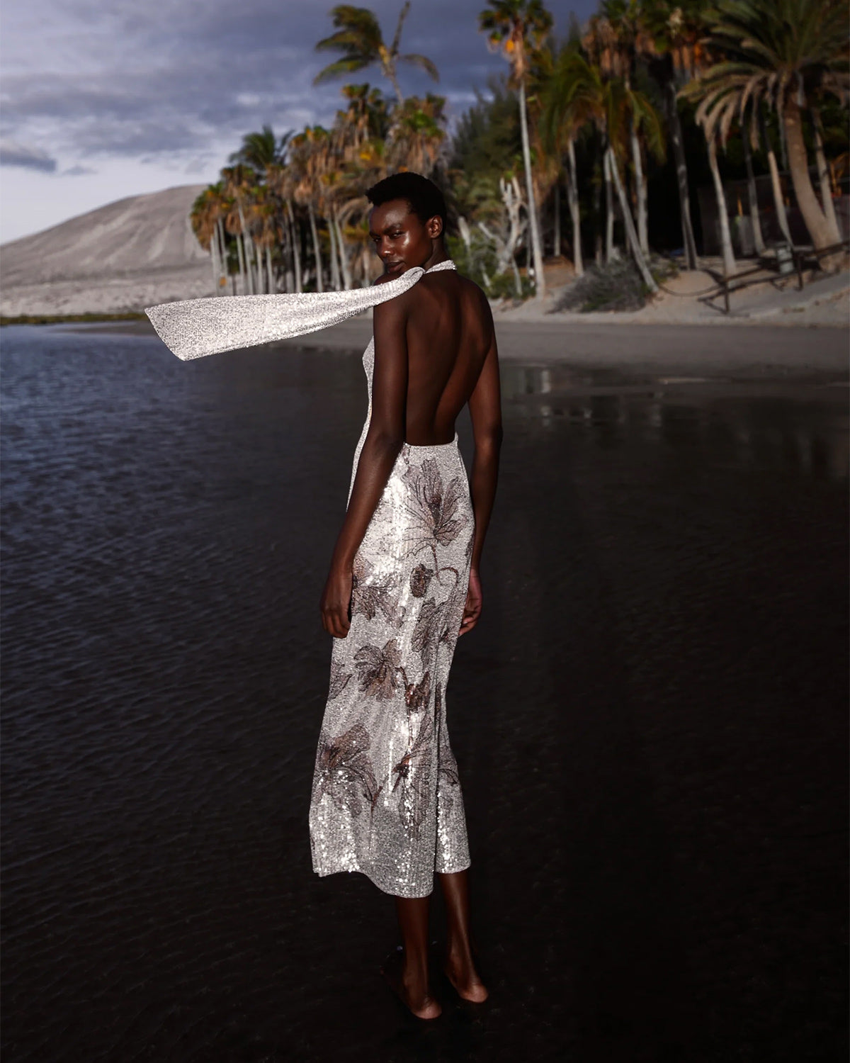 VEDA Dress Floral Sequin