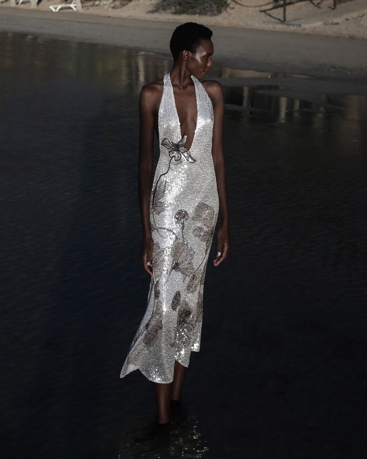 VEDA Dress Floral Sequin